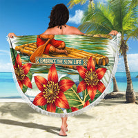 Fiji Taveuni Island Dateline Crossing Beach Blanket Tropical Cultural Landscape With Tagimoucia Floral Pattern