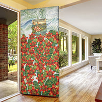 Fiji Taveuni Island Dateline Crossing Door Cover Tropical Cultural Landscape With Tagimoucia Floral Pattern