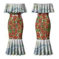 Fiji Taveuni Island Dateline Crossing Family Matching Mermaid Dress and Hawaiian Shirt Tropical Cultural Landscape With Tagimoucia Floral Pattern
