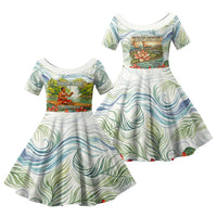 Fiji Taveuni Island Dateline Crossing Family Matching Mermaid Dress and Hawaiian Shirt Tropical Cultural Landscape With Tagimoucia Floral Pattern