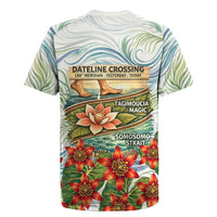 Fiji Taveuni Island Dateline Crossing Rugby Jersey Tropical Cultural Landscape With Tagimoucia Floral Pattern