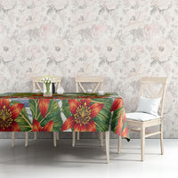 Fiji Taveuni Island Dateline Crossing Tablecloth Tropical Cultural Landscape With Tagimoucia Floral Pattern