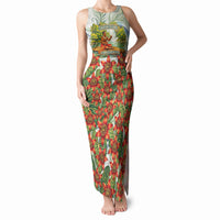 Fiji Taveuni Island Dateline Crossing Tank Maxi Dress Tropical Cultural Landscape With Tagimoucia Floral Pattern