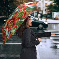 Fiji Taveuni Island Dateline Crossing Umbrella Tropical Cultural Landscape With Tagimoucia Floral Pattern