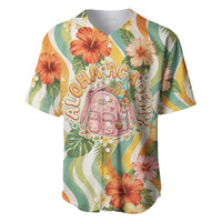Hawaii Aloha Academy Back To School Baseball Jersey Sea Turtle Tropical Hibiscus Flowers Retro Psychedelic