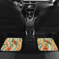 Hawaii Aloha Academy Back To School Car Mats Sea Turtle Tropical Hibiscus Flowers Retro Psychedelic