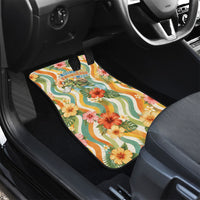 Hawaii Aloha Academy Back To School Car Mats Sea Turtle Tropical Hibiscus Flowers Retro Psychedelic