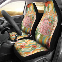 Hawaii Aloha Academy Back To School Car Seat Cover Sea Turtle Tropical Hibiscus Flowers Retro Psychedelic