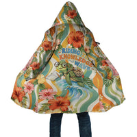 Hawaii Aloha Academy Back To School Cloak Sea Turtle Tropical Hibiscus Flowers Retro Psychedelic