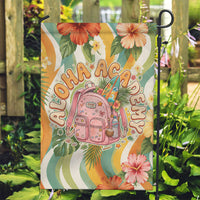 Hawaii Aloha Academy Back To School Garden Flag Sea Turtle Tropical Hibiscus Flowers Retro Psychedelic