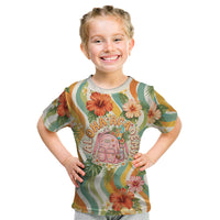 Hawaii Aloha Academy Back To School Kid T Shirt Sea Turtle Tropical Hibiscus Flowers Retro Psychedelic