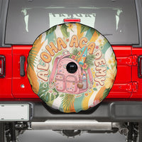 Hawaii Aloha Academy Back To School Spare Tire Cover Sea Turtle Tropical Hibiscus Flowers Retro Psychedelic