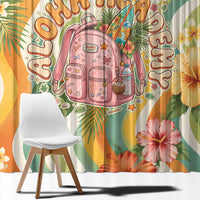 Hawaii Aloha Academy Back To School Window Curtain Sea Turtle Tropical Hibiscus Flowers Retro Psychedelic