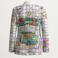 Hawaii Cruising Back To School Blazer Grid Pattern With School Bag And Vintage Surf Van