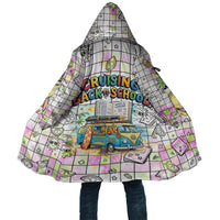 Hawaii Cruising Back To School Cloak Grid Pattern With School Bag And Vintage Surf Van