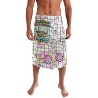 Hawaii Cruising Back To School Lavalava Grid Pattern With School Bag And Vintage Surf Van