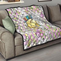 Hawaii Cruising Back To School Quilt Grid Pattern With School Bag And Vintage Surf Van