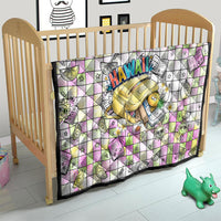 Hawaii Cruising Back To School Quilt Grid Pattern With School Bag And Vintage Surf Van