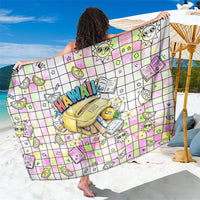 Hawaii Cruising Back To School Sarong Grid Pattern With School Bag And Vintage Surf Van