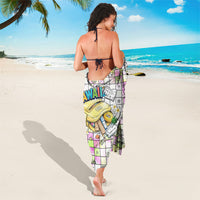 Hawaii Cruising Back To School Sarong Grid Pattern With School Bag And Vintage Surf Van