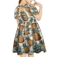 Pineapple Skull Kid Short Sleeve Dress Summer Paradise TS04 - Polynesian Pride
