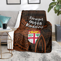 Straight Outta Kadavu Fiji Blanket Tribal Polynesian Tattoo Coat Of Arms Flag