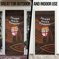 Straight Outta Kadavu Fiji Door Cover Tribal Polynesian Tattoo Coat Of Arms Flag