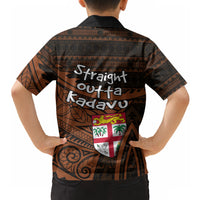 Straight Outta Kadavu Fiji Hawaiian Shirt Tribal Polynesian Tattoo Coat Of Arms Flag
