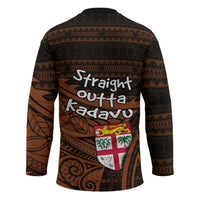 Straight Outta Kadavu Fiji Hockey Jersey Tribal Polynesian Tattoo Coat Of Arms Flag