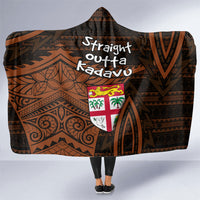 Straight Outta Kadavu Fiji Hooded Blanket Tribal Polynesian Tattoo Coat Of Arms Flag