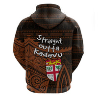 Straight Outta Kadavu Fiji Hoodie Tribal Polynesian Tattoo Coat Of Arms Flag