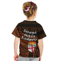 Straight Outta Kadavu Fiji Kid T Shirt Tribal Polynesian Tattoo Coat Of Arms Flag