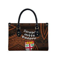 Straight Outta Kadavu Fiji Leather Bag Tribal Polynesian Tattoo Coat Of Arms Flag