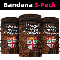 Straight Outta Kadavu Fiji Neck Gaiter Tribal Polynesian Tattoo Coat Of Arms Flag