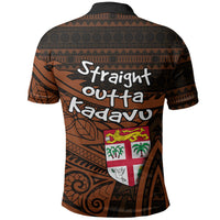 Straight Outta Kadavu Fiji Polo Shirt Tribal Polynesian Tattoo Coat Of Arms Flag