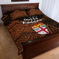 Straight Outta Kadavu Fiji Quilt Bed Set Tribal Polynesian Tattoo Coat Of Arms Flag