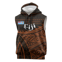 Straight Outta Kadavu Fiji Sleeveless Hoodie Tribal Polynesian Tattoo Coat Of Arms Flag