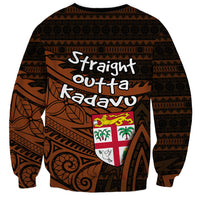 Straight Outta Kadavu Fiji Sweatshirt Tribal Polynesian Tattoo Coat Of Arms Flag