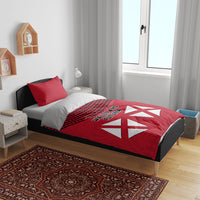 Wallis And Futuna Bedding Set Polynesian Tattoo Flag Map