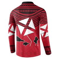 Wallis And Futuna Button Sweatshirt Polynesian Tattoo Flag Map