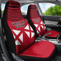Wallis And Futuna Car Seat Cover Polynesian Tattoo Flag Map