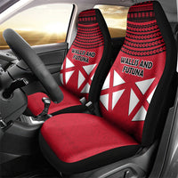 Wallis And Futuna Car Seat Cover Polynesian Tattoo Flag Map