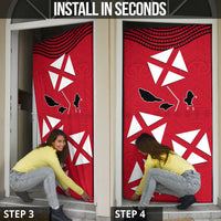 Wallis And Futuna Door Cover Polynesian Tattoo Flag Map