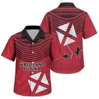 Wallis And Futuna Family Matching Short Sleeve Bodycon Dress and Hawaiian Shirt Polynesian Tattoo Flag Map