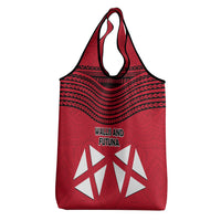 Wallis And Futuna Grocery Bag Polynesian Tattoo Flag Map