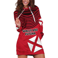 Wallis And Futuna Hoodie Dress Polynesian Tattoo Flag Map