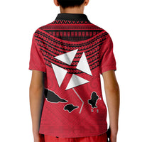 Wallis And Futuna Kid Polo Shirt Polynesian Tattoo Flag Map