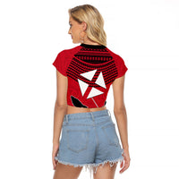 Wallis And Futuna Raglan Cropped T Shirt Polynesian Tattoo Flag Map
