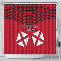 Wallis And Futuna Shower Curtain Polynesian Tattoo Flag Map