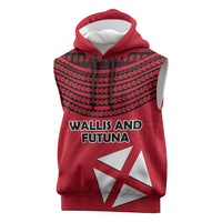Wallis And Futuna Sleeveless Hoodie Polynesian Tattoo Flag Map
